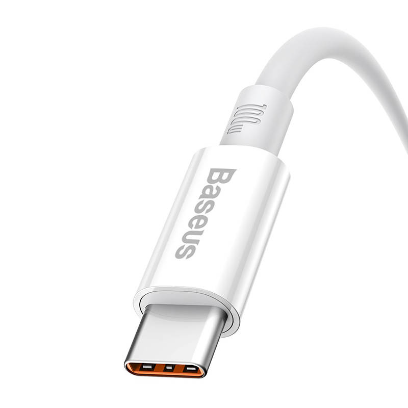 Kabel USB do USB-C Baseus Superior 100W 1.5m (bijeli) (paket od 5 komada)