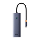 4u1 Hub Baseus UltraJoy USB-C do 3x USB 3.0 + RJ45 (svemirsko sivi)