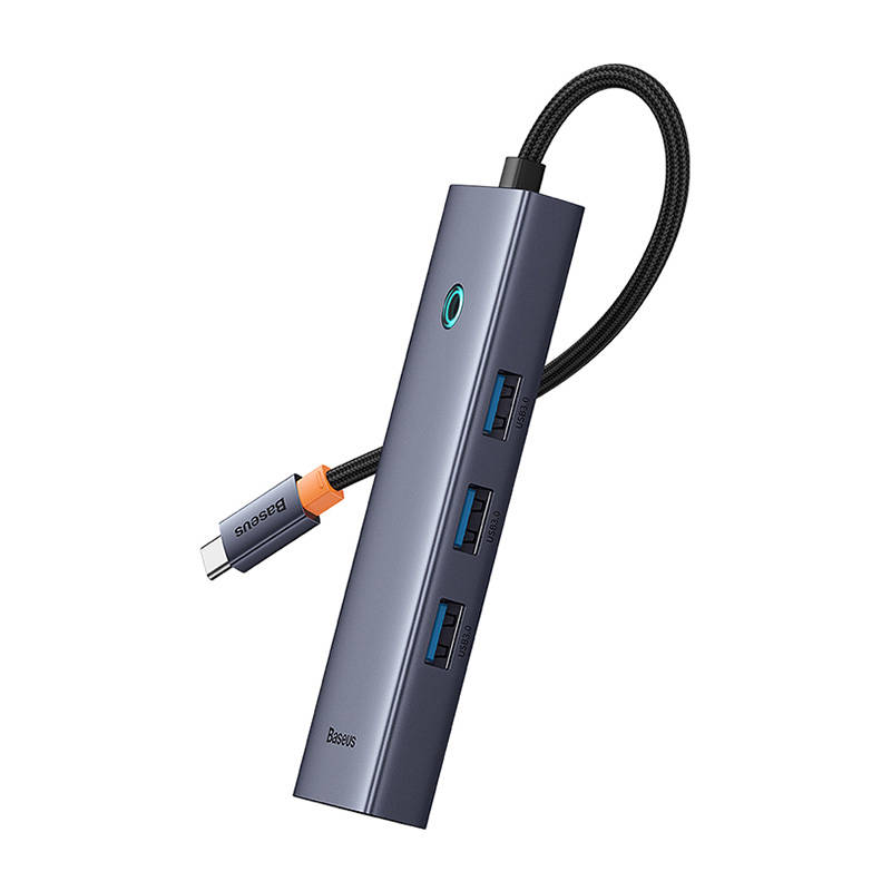 4u1 Hub Baseus UltraJoy USB-C do 3x USB 3.0 + RJ45 (svemirsko sivi)