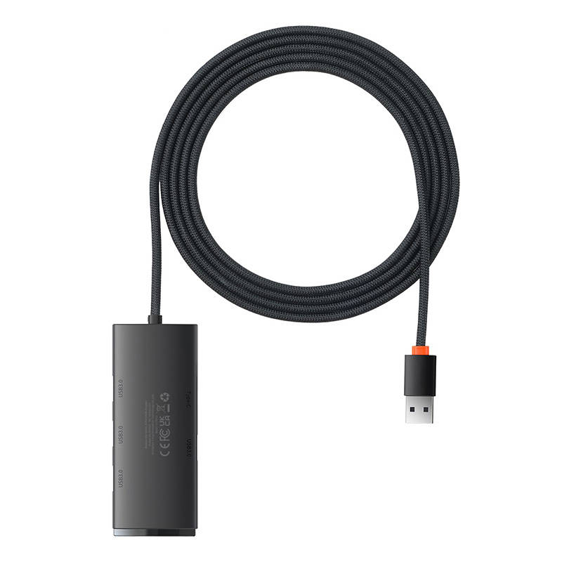 HUB adapter s 4 priključka USB Baseus OS-Lite 25 cm (crni)