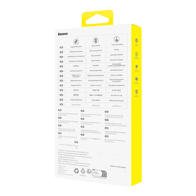 Zaštitno staklo od kaljenog stakla Baseus OS Diamond Series HD za Iphone 13/13 Pro/14 (prozirno) (paket od 5 komada)