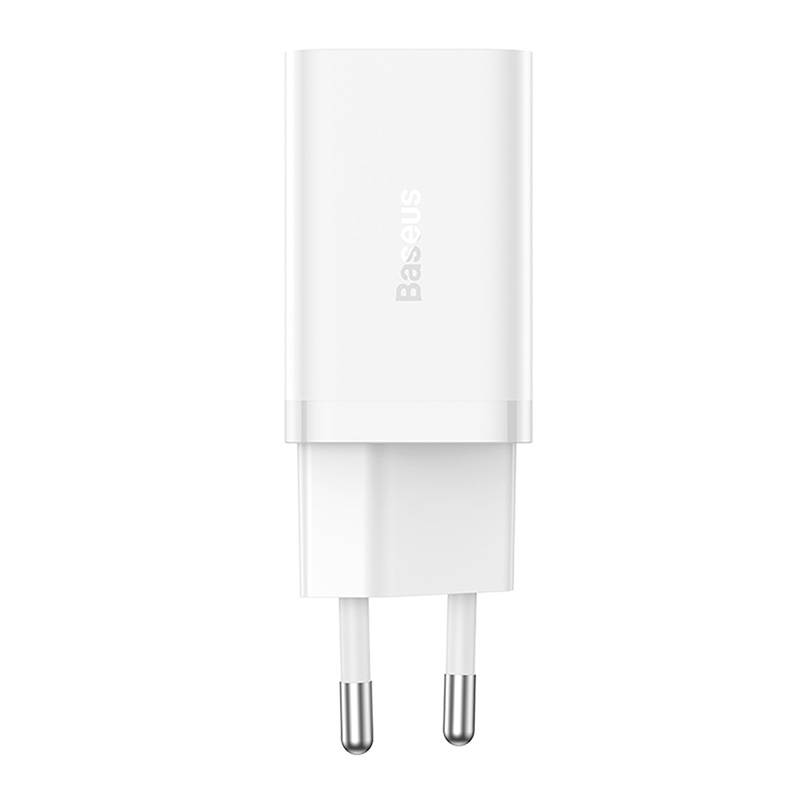 Zidni punjač Baseus GaN5 40W, 2x USB C (bijeli)