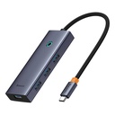 6u1 Hub Baseus UltraJoy USB-C do HDMI4K@60Hz+4xUSB 3.0+PD (svemirsko siva)