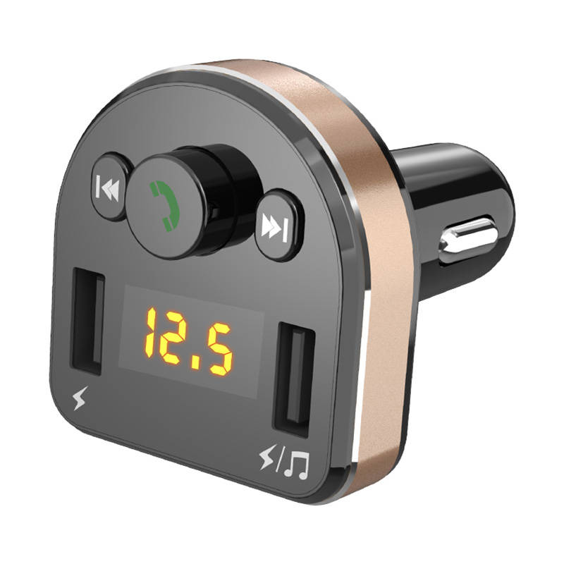 Auto punjač Dudao R2Pro, 3-u-1, 2x USB, transmiter FM Bluetooth (crni)