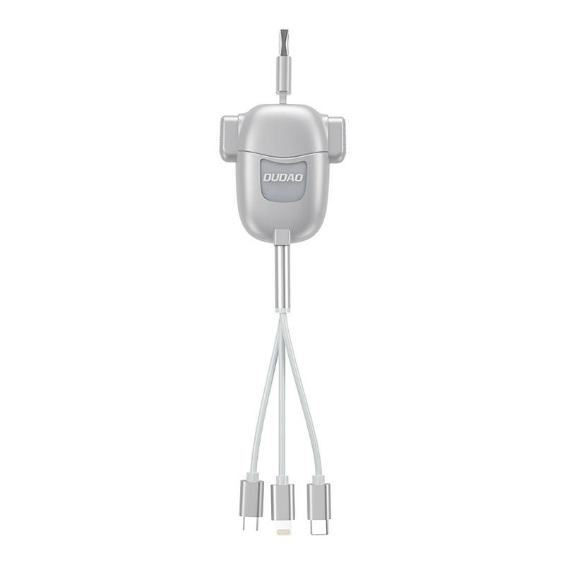 USB kabel Dudao L8PRO 3-u-1 USB-C / Lightning / Micro 3A, 1.1m (srebrni)