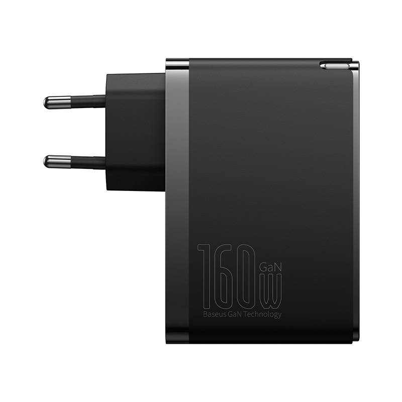 Zidni punjač Baseus GaN5 Pro 2xUSB-C + USB, 160W (crni)