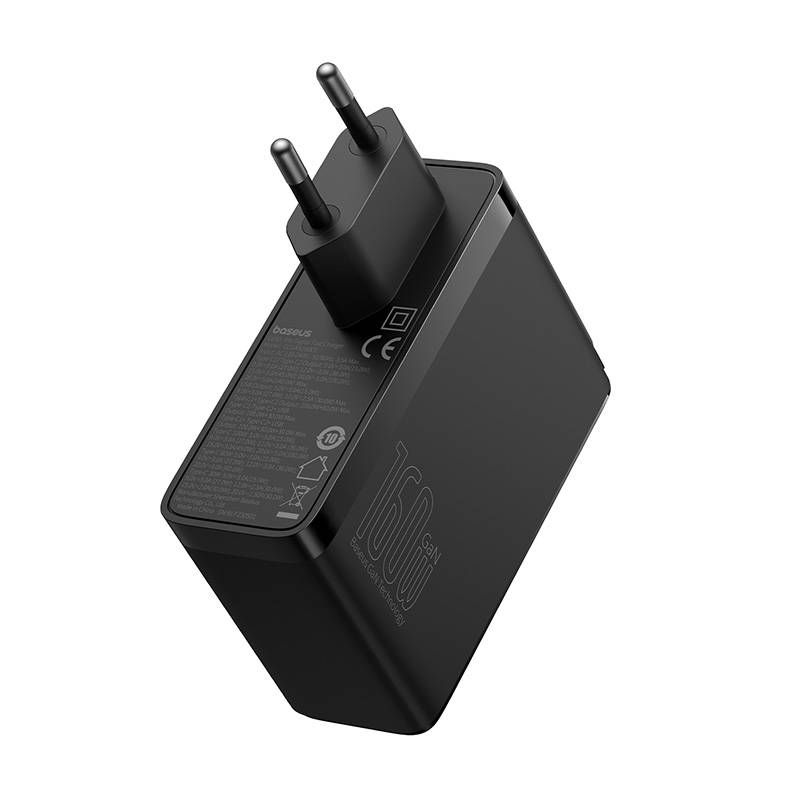 Zidni punjač Baseus GaN5 Pro 2xUSB-C + USB, 160W (crni)