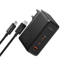 Zidni punjač Baseus GaN5 Pro 2xUSB-C + USB, 160W (crni)