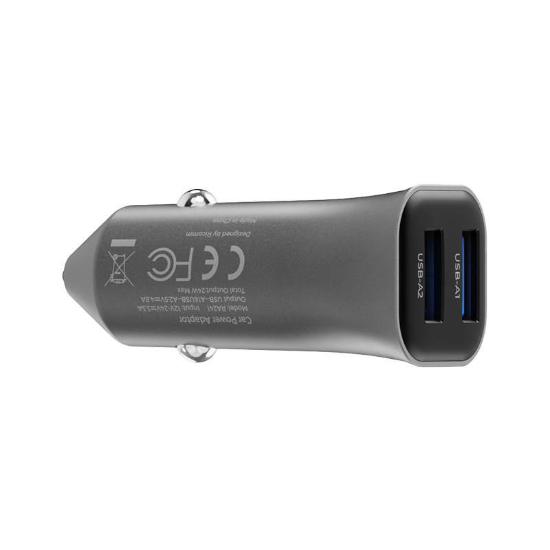 Auto punjač 24W Ricomm RA241 2xUSB-A