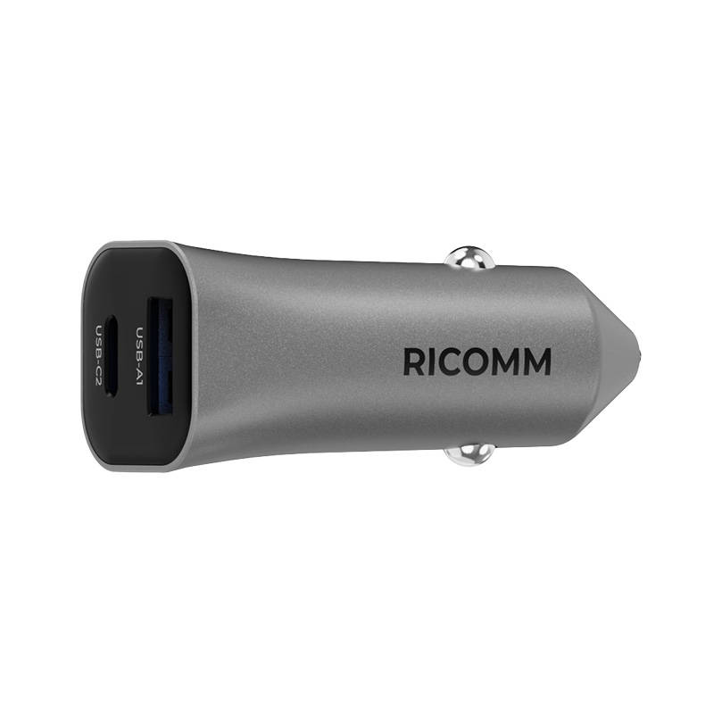 Auto punjač 38W Ricomm RA381 1xUSB-A, 1xUSB-C