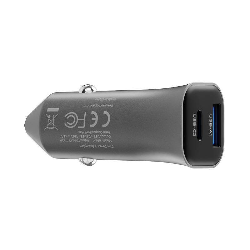 Auto punjač 38W Ricomm RA381 1xUSB-A, 1xUSB-C