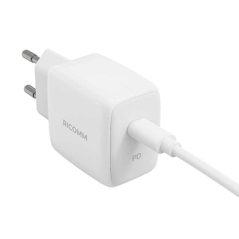 Zidni punjač 25 W PD Ricomm RC251 EU, 1xUSB-C + 2,1 m USB-C kabel