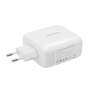 Zidni punjač 120W GaN Ricomm RC1201 EU, 1xUSB-A, 2xUSB-C + 2,1m USB-C kabel