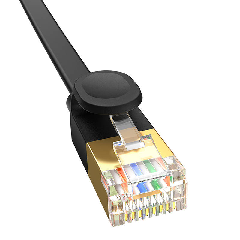 Baseus Cat 7 UTP Ethernet RJ45 kabel ravni 0,5m crni