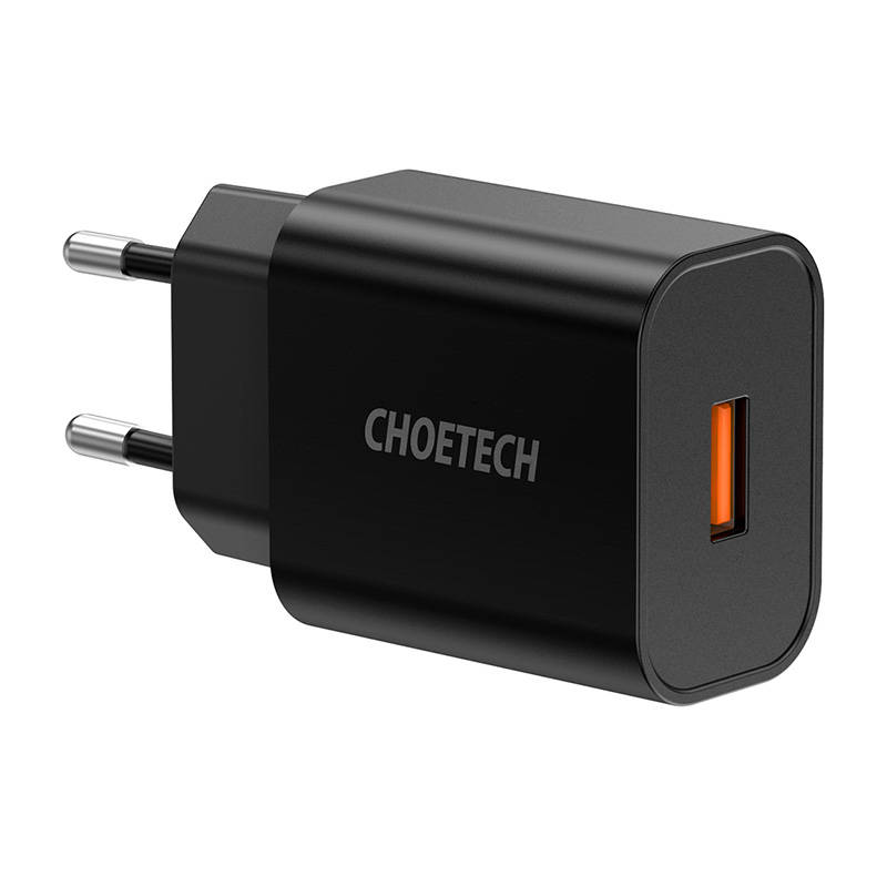 Zidni punjač Choetech 18W USB-A (crni)