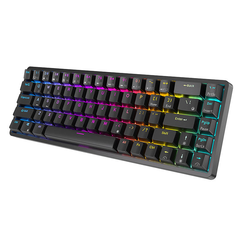 Mehanička tipkovnica Royal Kludge RK837 RGB, smeđi prekidač (crna)