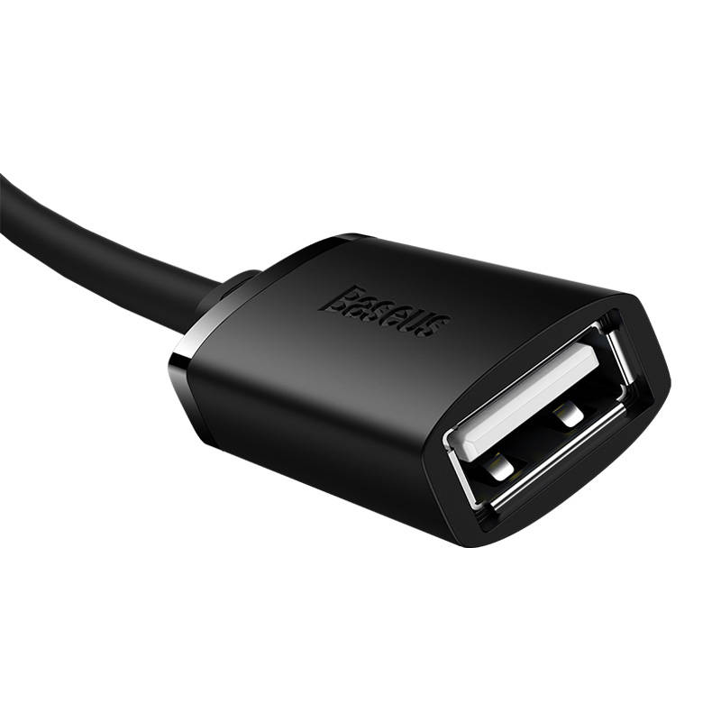 USB 2.0 produžni kabel Baseus muški na ženski, serija AirJoy, 1,5 m (crni) (paket od 5 komada)