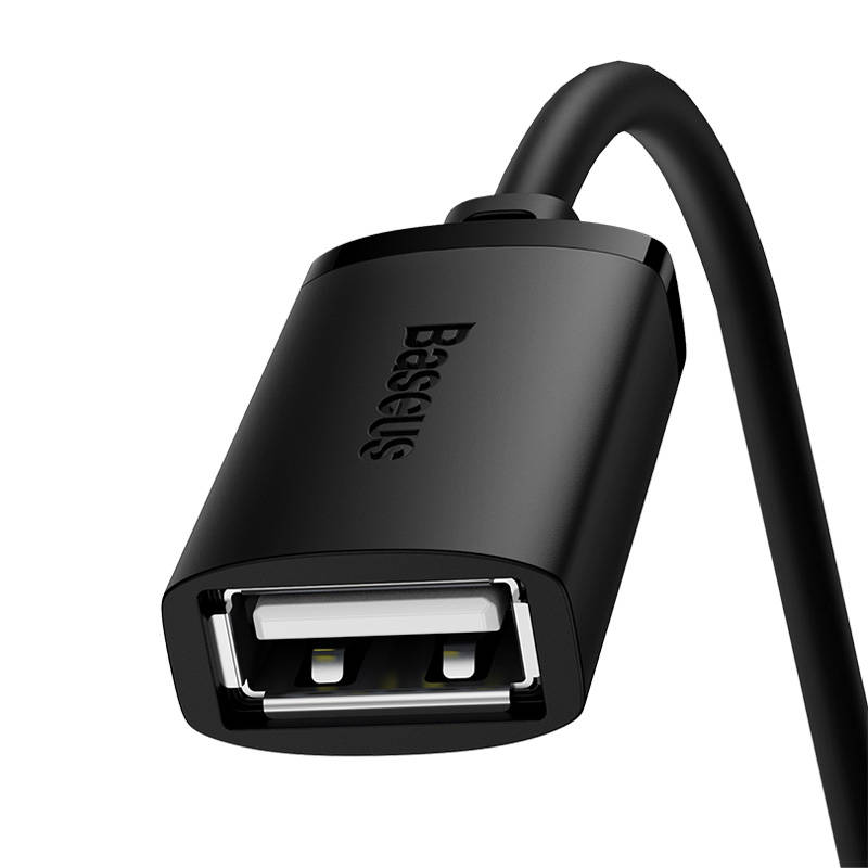 USB 2.0 produžni kabel Baseus muški na ženski, serija AirJoy, 1,5 m (crni) (paket od 5 komada)