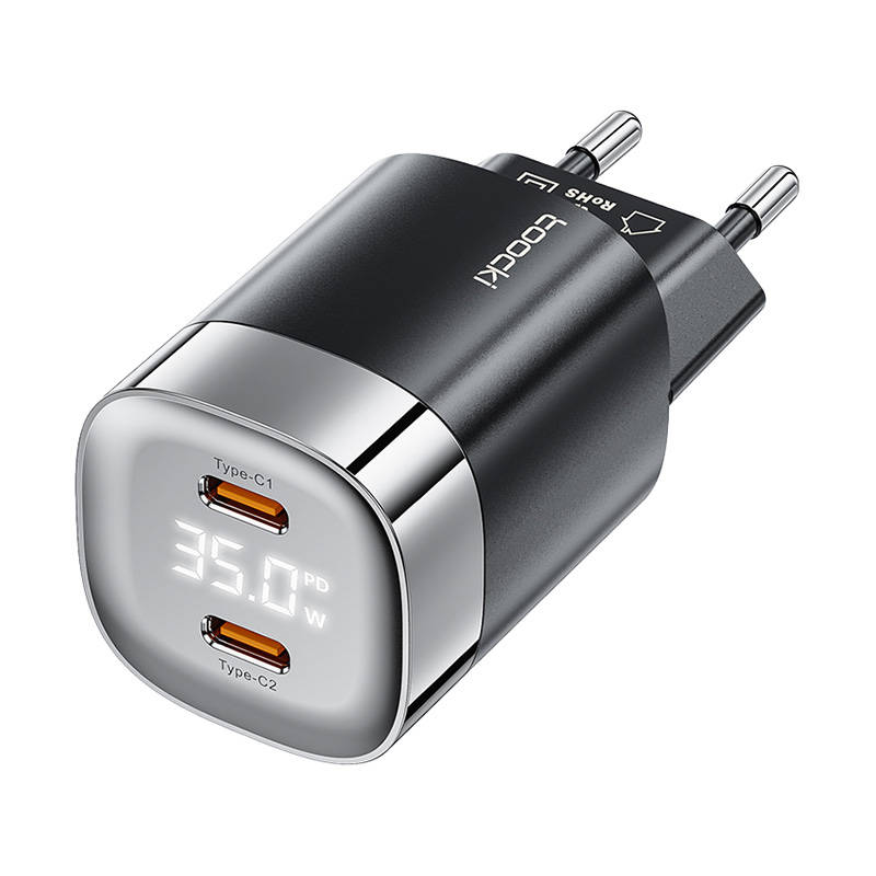 Toocki 2x USB-C, GaN 35W punjač (crni)