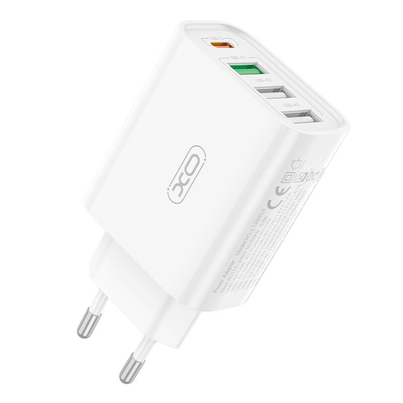 Zidni punjač XO L120 1xUSB-C,20W ,1x USB-1, 18W sa kabelom USB-C (bijeli)