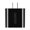 Zidni punjač Choetech C0026, američki utikač, 3x USB-C s digitalnim zaslonom 15W (crni)