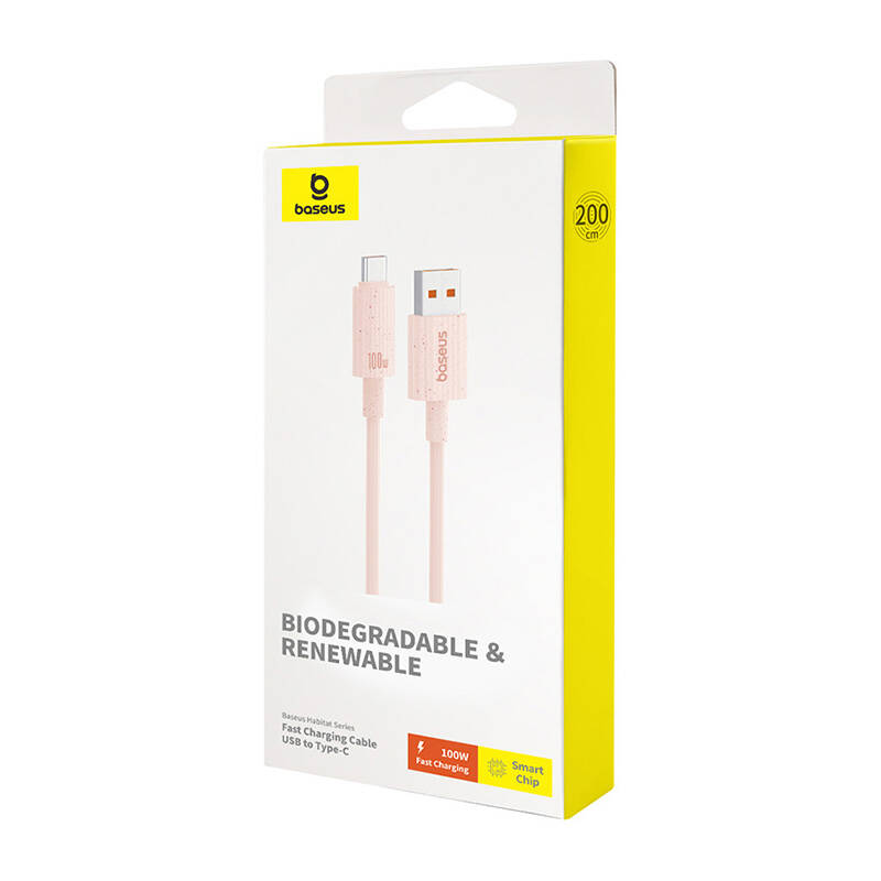 Kabel za brzo punjenje Baseus USB na USB-C Habitat Series 2m 100W (ružičasti)