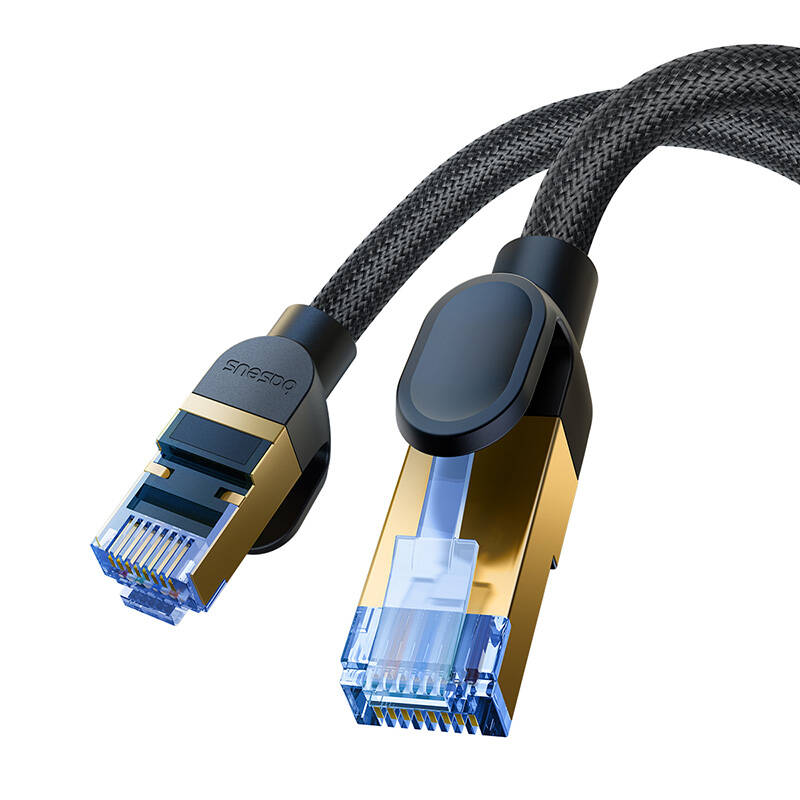 Pleteni mrežni kabel cat.7 Baseus Ethernet RJ45, 10Gbps, 0,5m (crni) (paket od 5 komada)