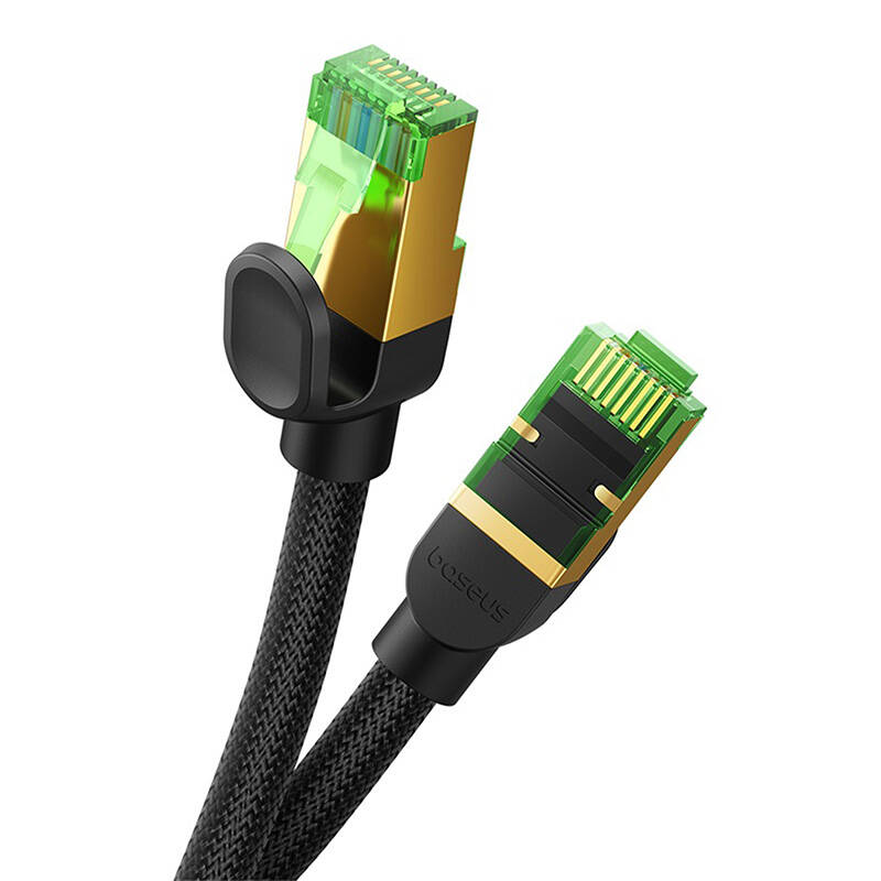 Pleteni mrežni kabel cat.8 Baseus Ethernet RJ45, 40Gbps, 0,5m (crni) (paket od 5 komada)