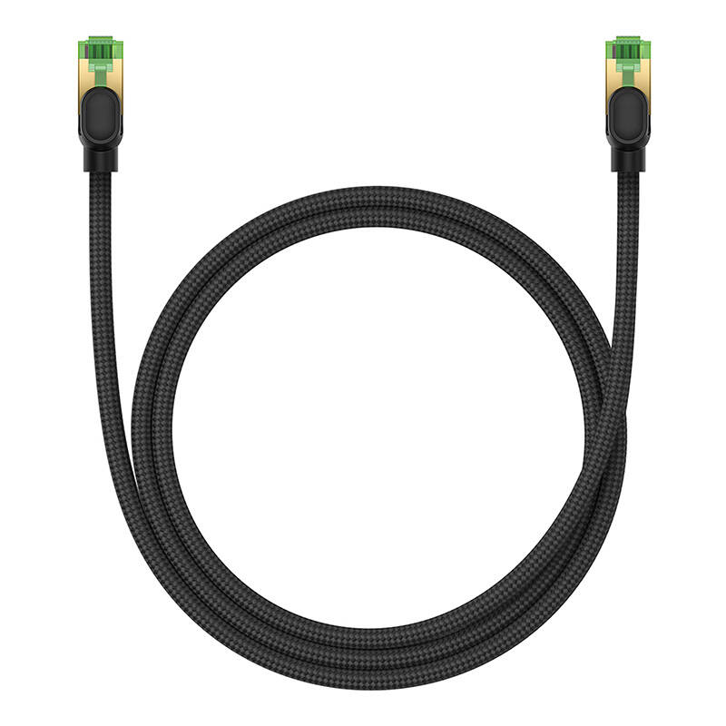 Pleteni mrežni kabel cat.8 Baseus Ethernet RJ45, 40Gbps, 1m (crni) (paket od 5 komada)