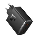 Zidni punjač Baseus OS-Cube Pro 2xUSB-C + USB, 65W (crni)