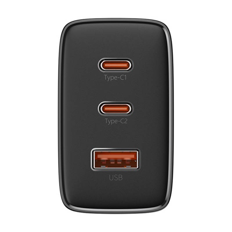 Zidni punjač Baseus OS-Cube Pro 2xUSB-C + USB, 65W (crni)