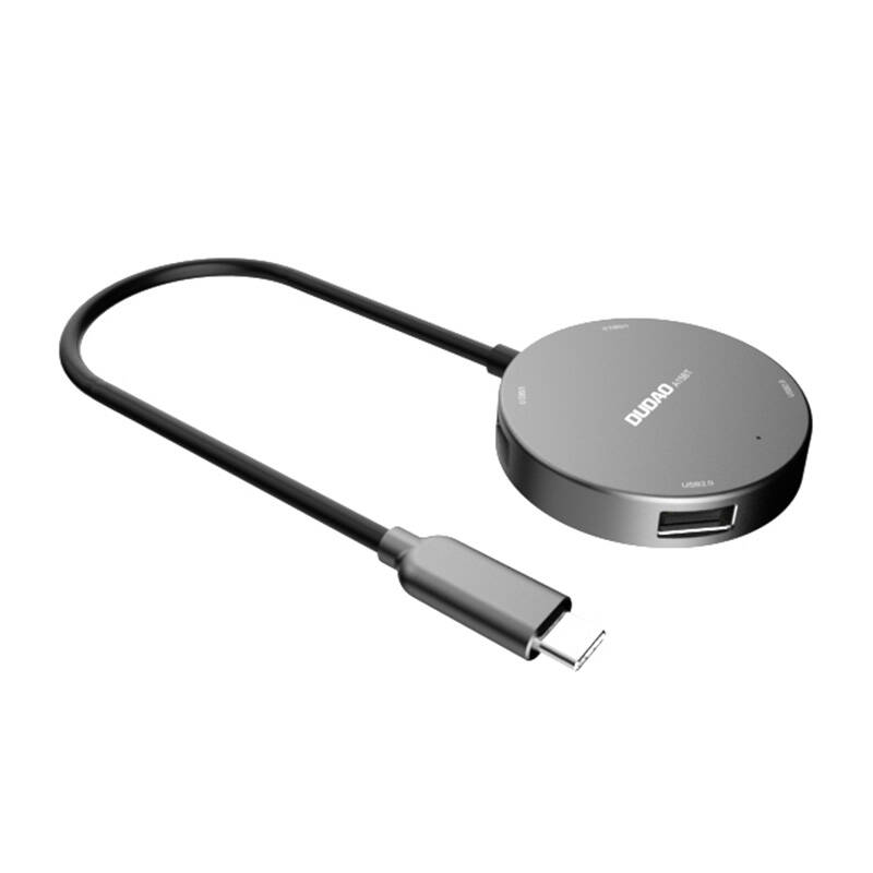 Hub Dudao A15B 4w1, USB 3.0 + 3x USB 2.0 na USB-C (sivo)