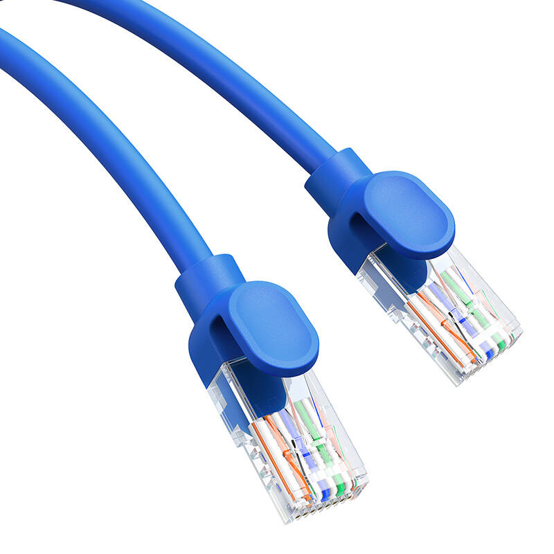 Okrugli kabel Baseus Ethernet RJ45, Cat.6, 0,5m (plavi) (paket od 5 komada)