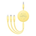 Kabel za punjenje 3w1 Baseus USB na USB-C, USB-M, Lightning 3,5A, 1,1m (žuti)