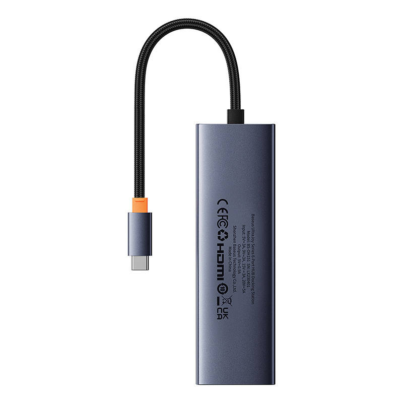 6u1 Hub Baseus UltraJoy USB-C do HDMI4K@30Hz1+3xUSB 3.0+PD+RJ45 (svemirsko siva)