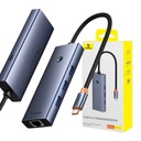 Hub 5u1 Baseus UltraJoy 5-Port (3xUSB3.0+RJ45+PD) sivi