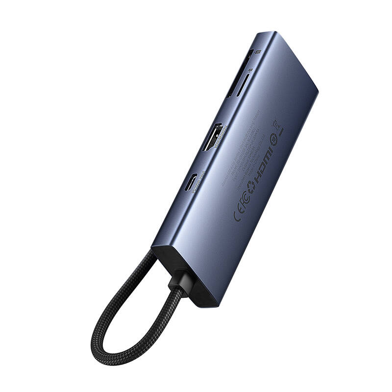 Hub 7u1 Baseus UltraJoy, USB-C - HDMI, VGA, 4xUSB 3.0, PD (sivo)