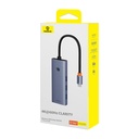 Hub 7u1 Baseus UltraJoy, USB-C - HDMI, VGA, 4xUSB 3.0, PD (sivo)