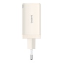 Zidni punjač Baseus GaN5 2x USB-C + USB, 65W + kabel 1m (bijeli)