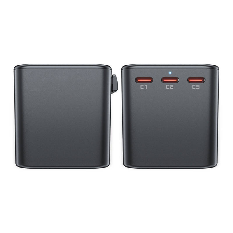 Višenamjenski putni zidni punjač Acefast Z1, 2xUSB-A, 3xUSB-C, GaN, 67W, US/EU/UK/AU (crni)