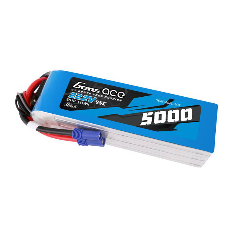 LiPo Gens ace G-Tech 5000 mAh 22,2 V 45C 6S1P baterija s EC5 utikačem