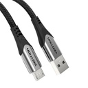 USB 2.0 A na Micro-B 3A kabel 3m Vention COAHI sivi