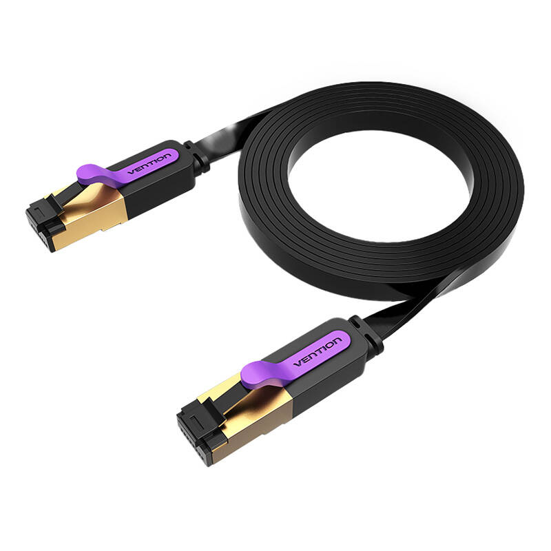 Plosnati UTP mrežni kabel kategorije 7 Vention ICABG 1,5 m crni