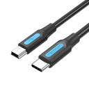 USB-C 2.0 na Mini-B 2A kabel 1m Vention COWBF crni