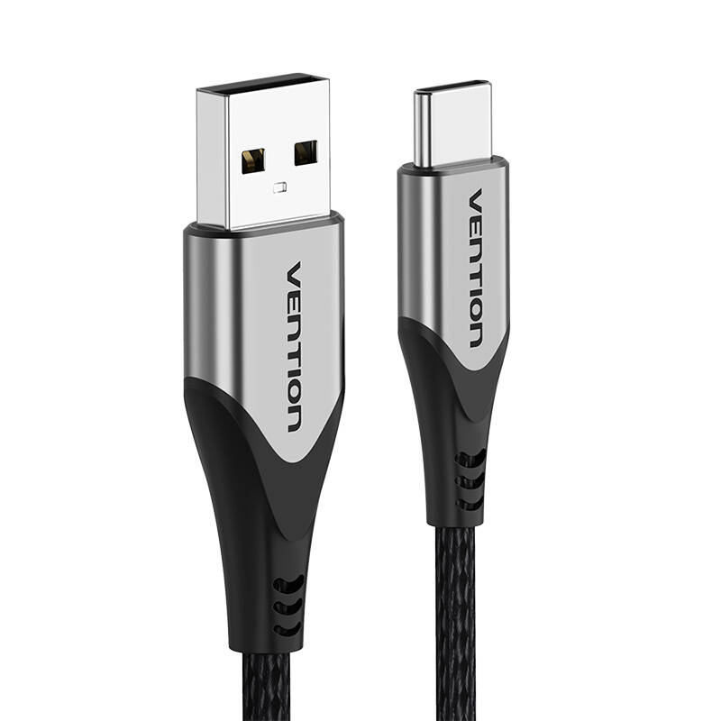 USB 2.0 A na USB-C 3A kabel 0,25 m Vention CODHC sivi