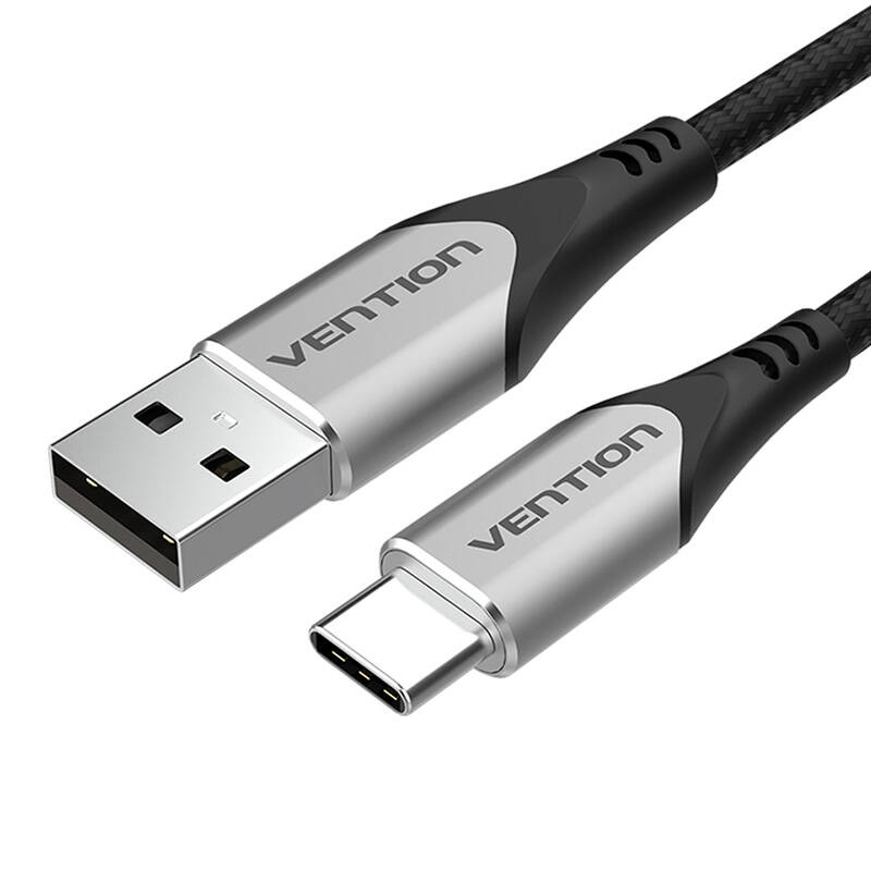 USB 2.0 A na USB-C 3A kabel 0,25 m Vention CODHC sivi