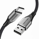 USB 2.0 A na USB-C 3A kabel 0,25 m Vention CODHC sivi