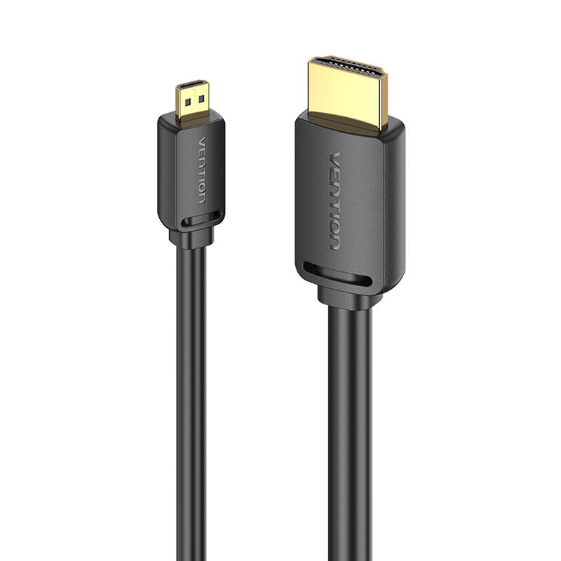 HDMI-D muški na HDMI-A muški 4K HD kabel 1m Vention AGIBF (crni)