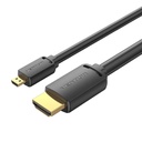 HDMI-D muški na HDMI-A muški 4K HD kabel 1m Vention AGIBF (crni)