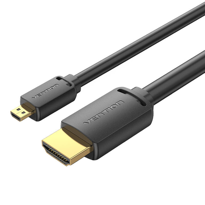 HDMI-D muški na HDMI-A muški 4K HD kabel 1,5 m Vention AGIBG (crni)